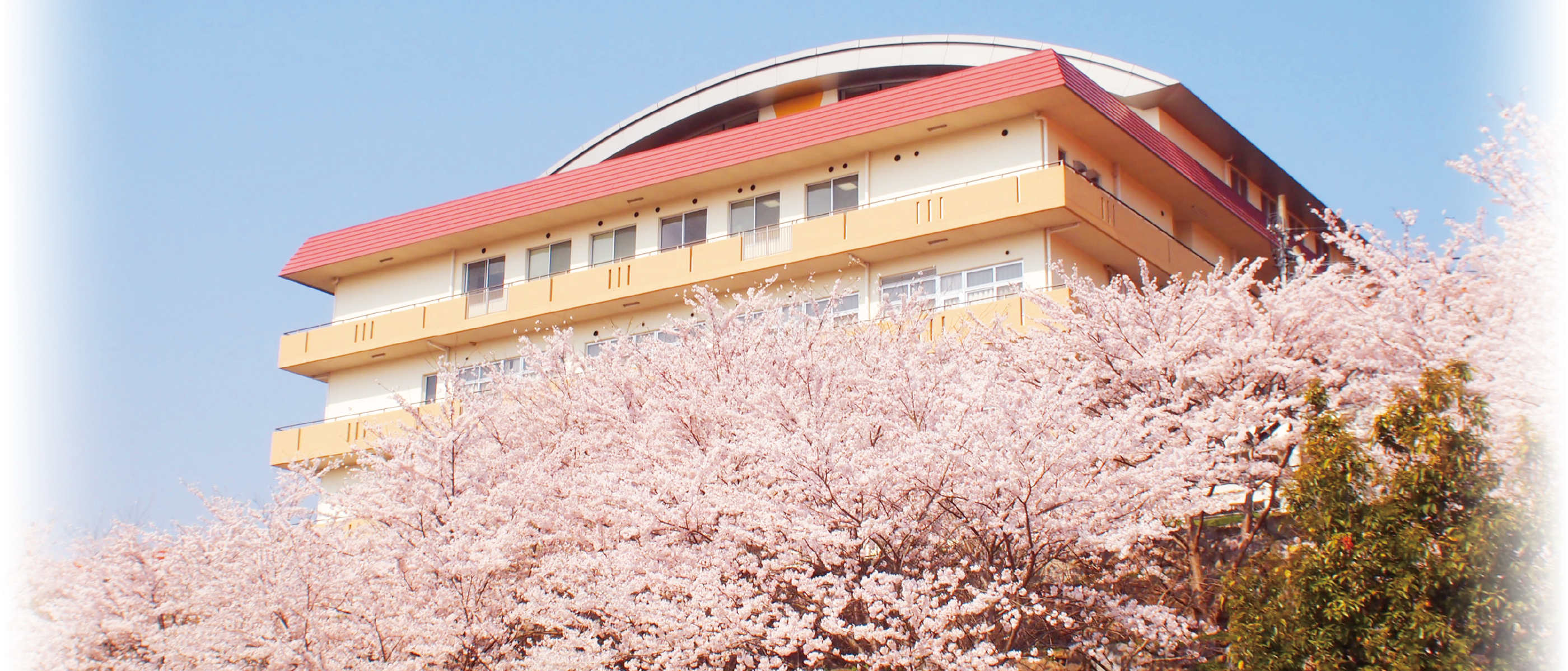 桜と医療福祉センターさくらの建物外観