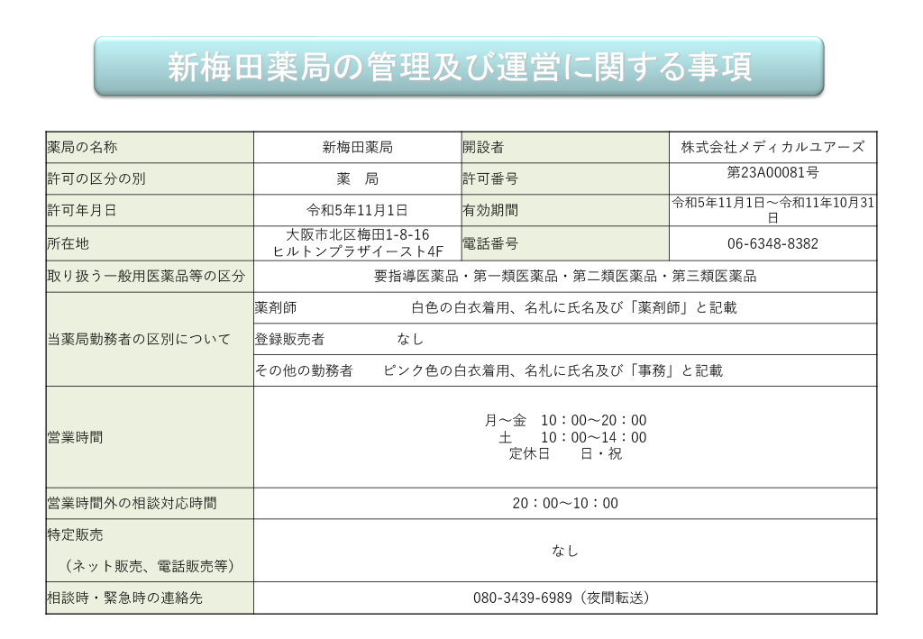 新梅田薬局 の写真