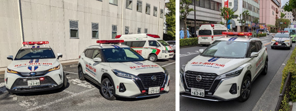 救命救急センターのドクターカー紹介に掲載される病院の救急車両