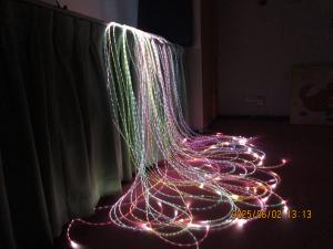 公式ニュースに掲載された、療養環境で活用する光ファイバーのスヌーズレン用品