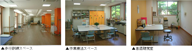 公式リハビリテーションセンターに掲載された歩行訓練・作業療法・言語聴覚療法の空間